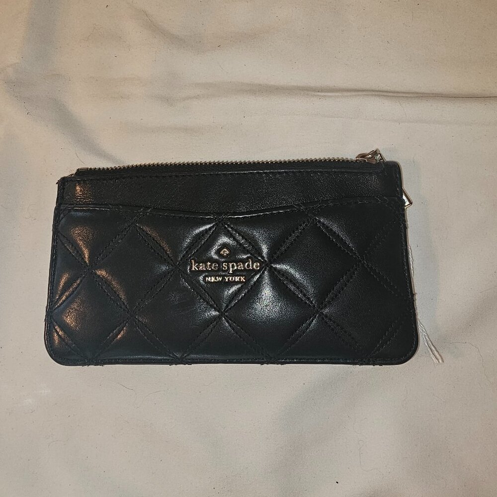 Kate Spade Black Quilted Leather Card Wallet